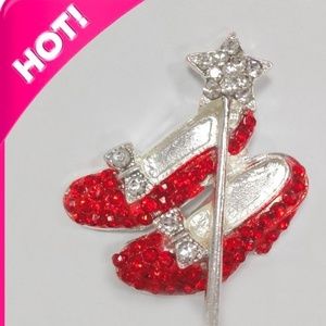 Wizard of Oz Dorothy Ruby Red Slippers Pin Brooch